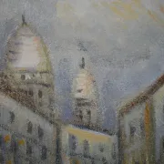 Michel Pabois - Montmartre before the storm - Oil on canvas signed.