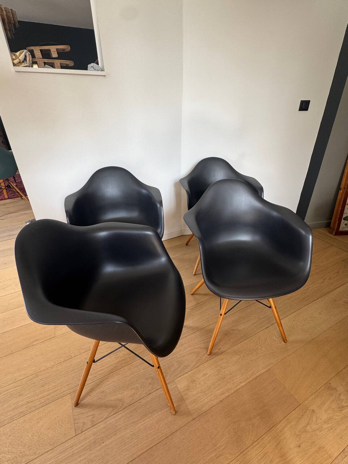 Eames plastic armchairs
