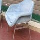 Paire fauteuils bleus et chromé lounge design 1970