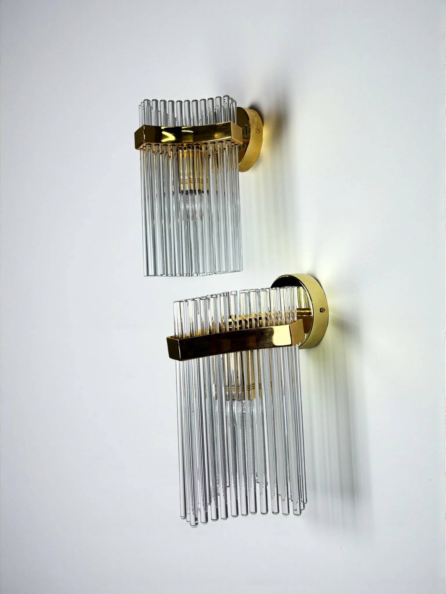 Paire de appliques murales Gaetano Sciolari pour Lightolier, Italie, vers 1970