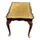 English Chippendale coffee table in solid wood and leather