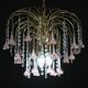 Set of 2 Meryl Streep, Pink Murano Flowers and Crystal Drops Chandelier, 19