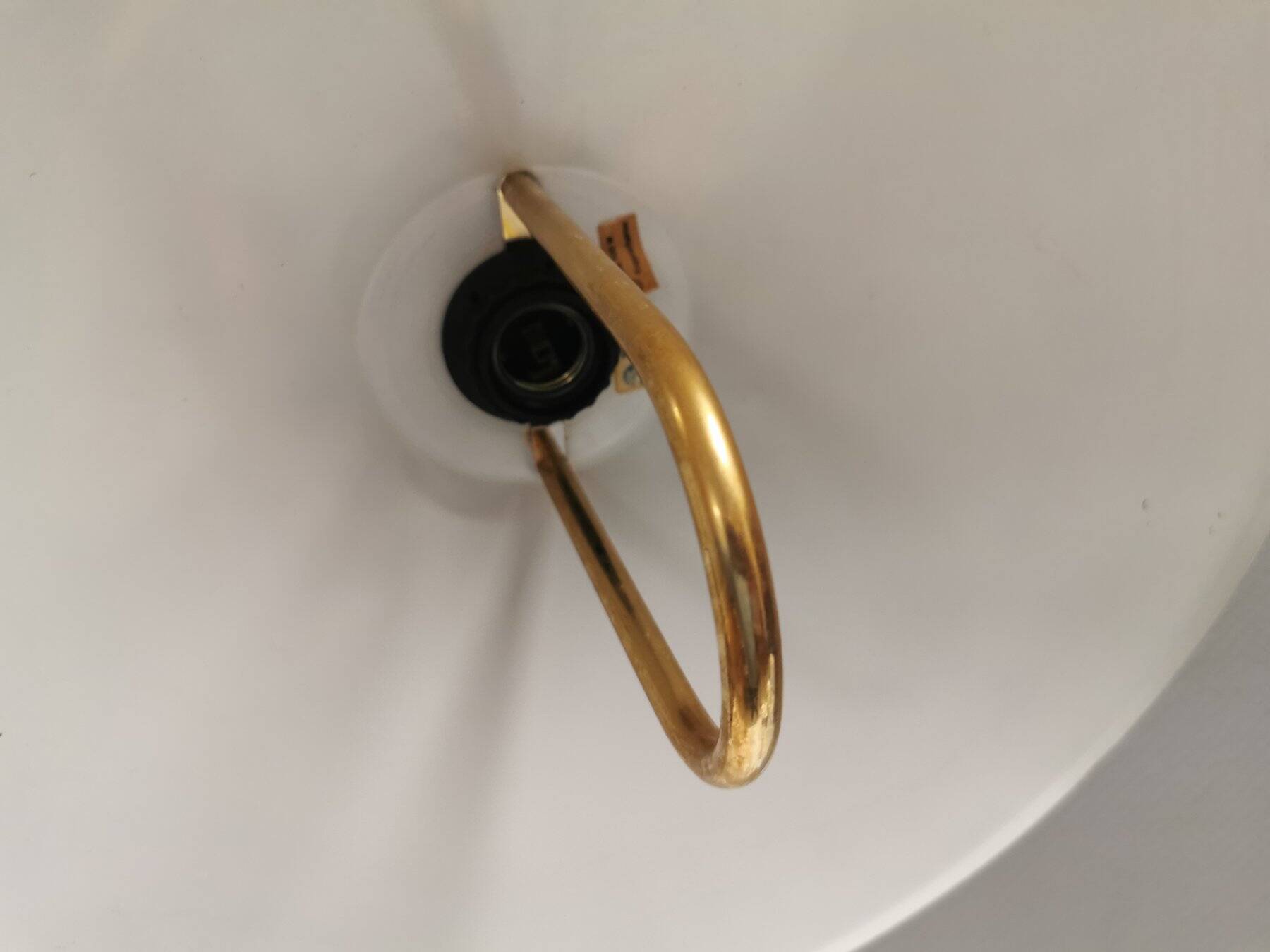 Brass-colored aluminum pendant lamp from Swedish Belid 1980s.