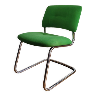 Vintage chair in wool and chromed metal