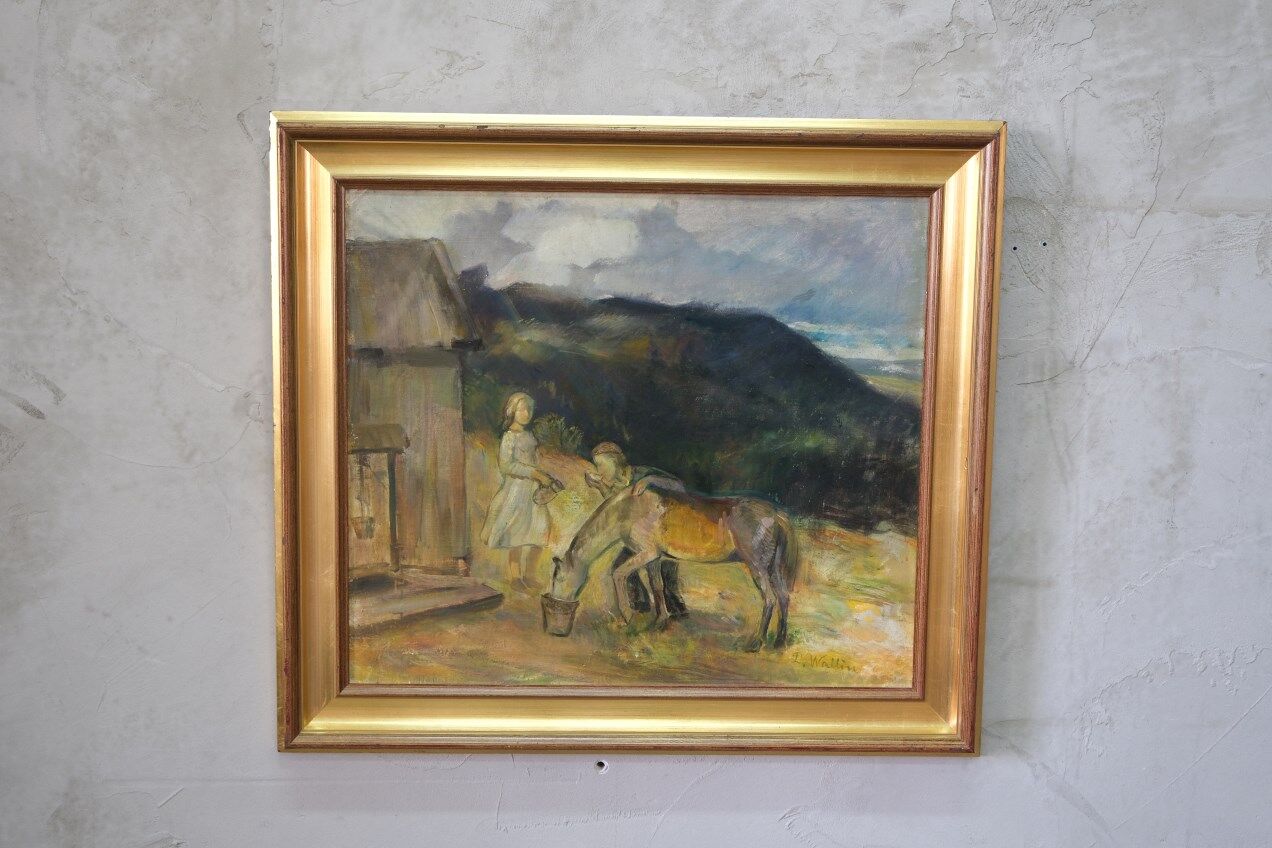 David Wallin (1879-1957), Romantic Painting , 1917, Oil on Canvas, Framed