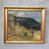 David Wallin (1879-1957), Romantic Painting , 1917, Oil on Canvas, Framed