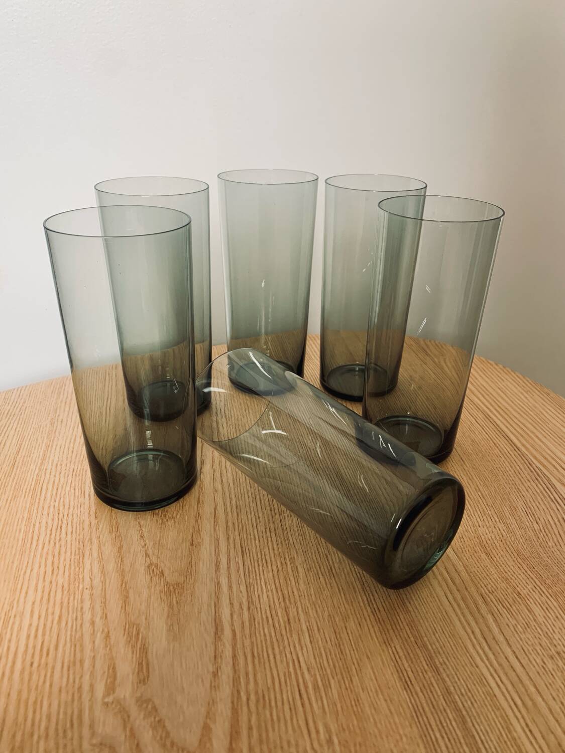 Set of 6 smoked water glasses