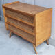 Wood chest of drawers and rattan cross, vintage, 60s