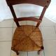 Series of 4 wooden chairs and straw