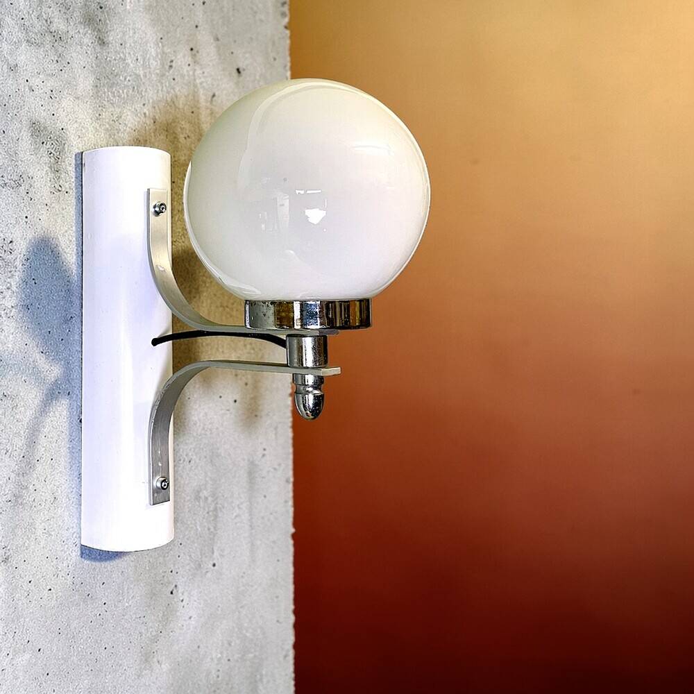 Opaline white glass wall sconce light