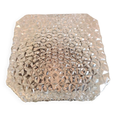Square diamond-tipped glass ceiling light by RZB Leuchten / vintage 60s-70s