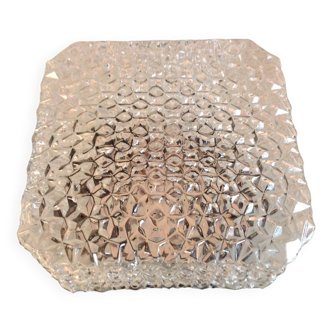 Plafonnier carré en verre pointes de diamants par RZB Leuchten, années 60-70