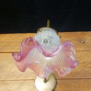Swan collar wall applique and glass pressed Pink and white - 60s