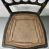 Chaise Napoleon III, Chiavari en bois noirci peint et cannage