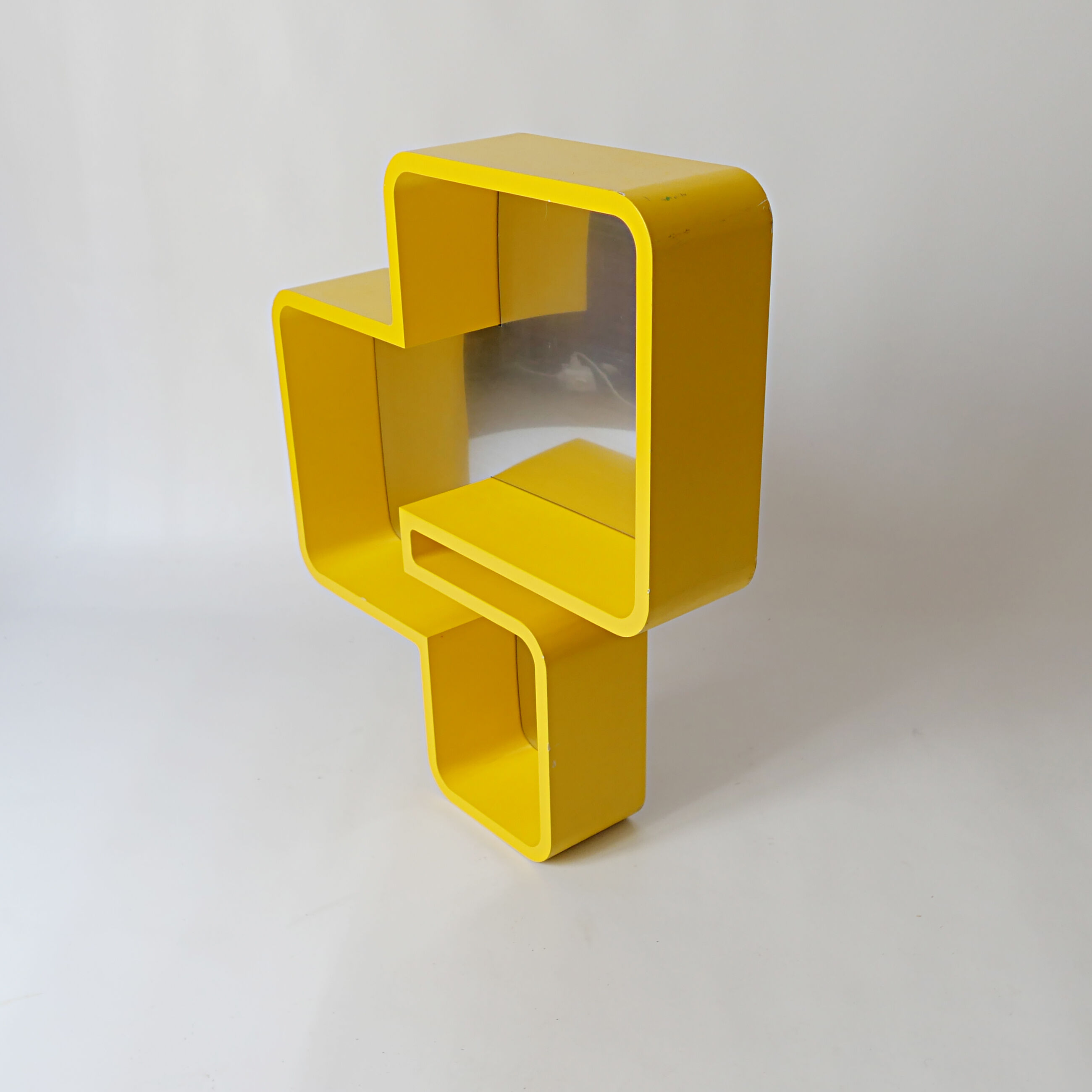 2000 vintage design lacquered wooden wall shelf