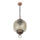 Suspension vintage en cuivre et verre ambré, style moderne du milieu du siècle