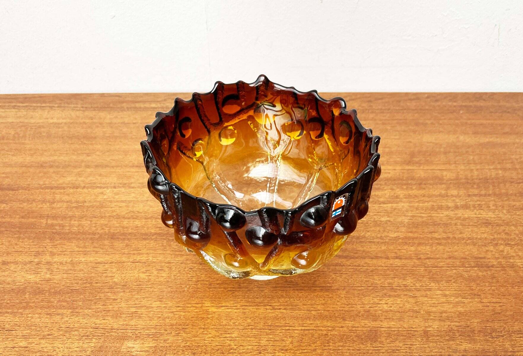 Mid-Century Modern Art Glass Tree Bowl by Kai Blomqvist for Kumela, Finland, 1960s