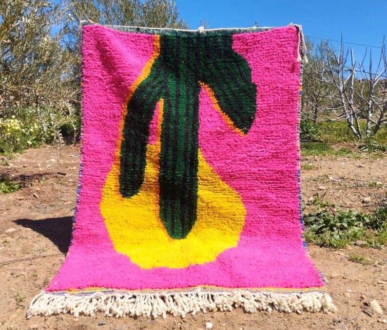 Handwoven Moroccan pure wool rug, size 150 x 250 cm