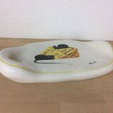 Cheese platter signed Fonck Vallauris, 1960s ceramic