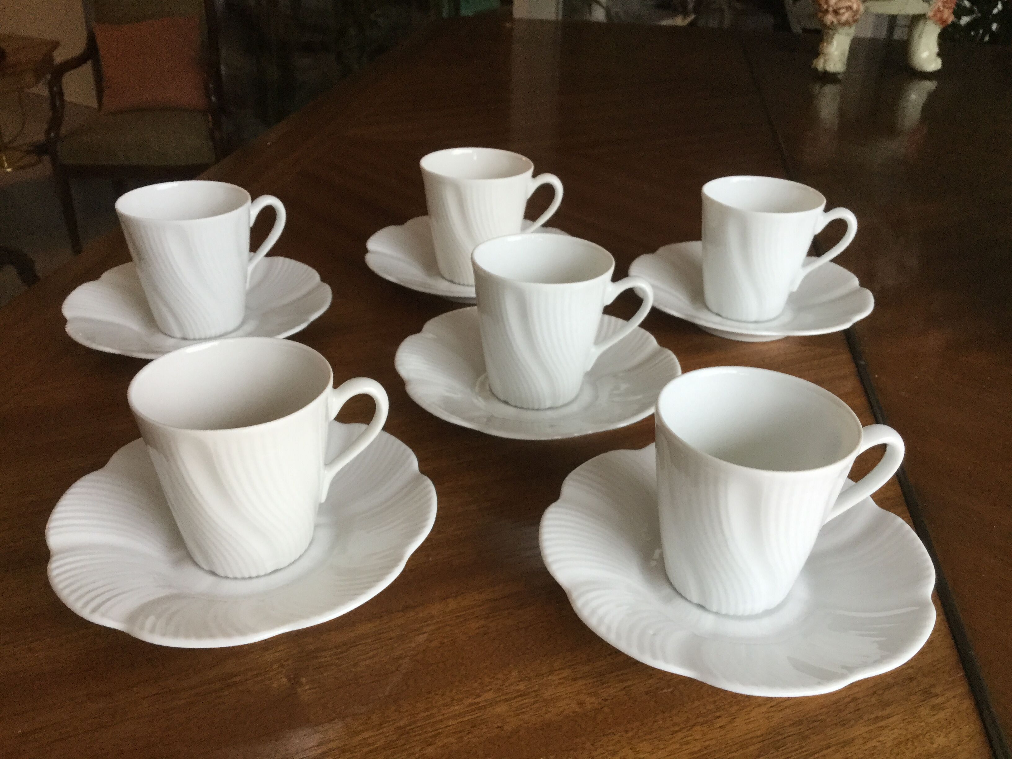 Limoges fine porcelain coffee cups and saucers