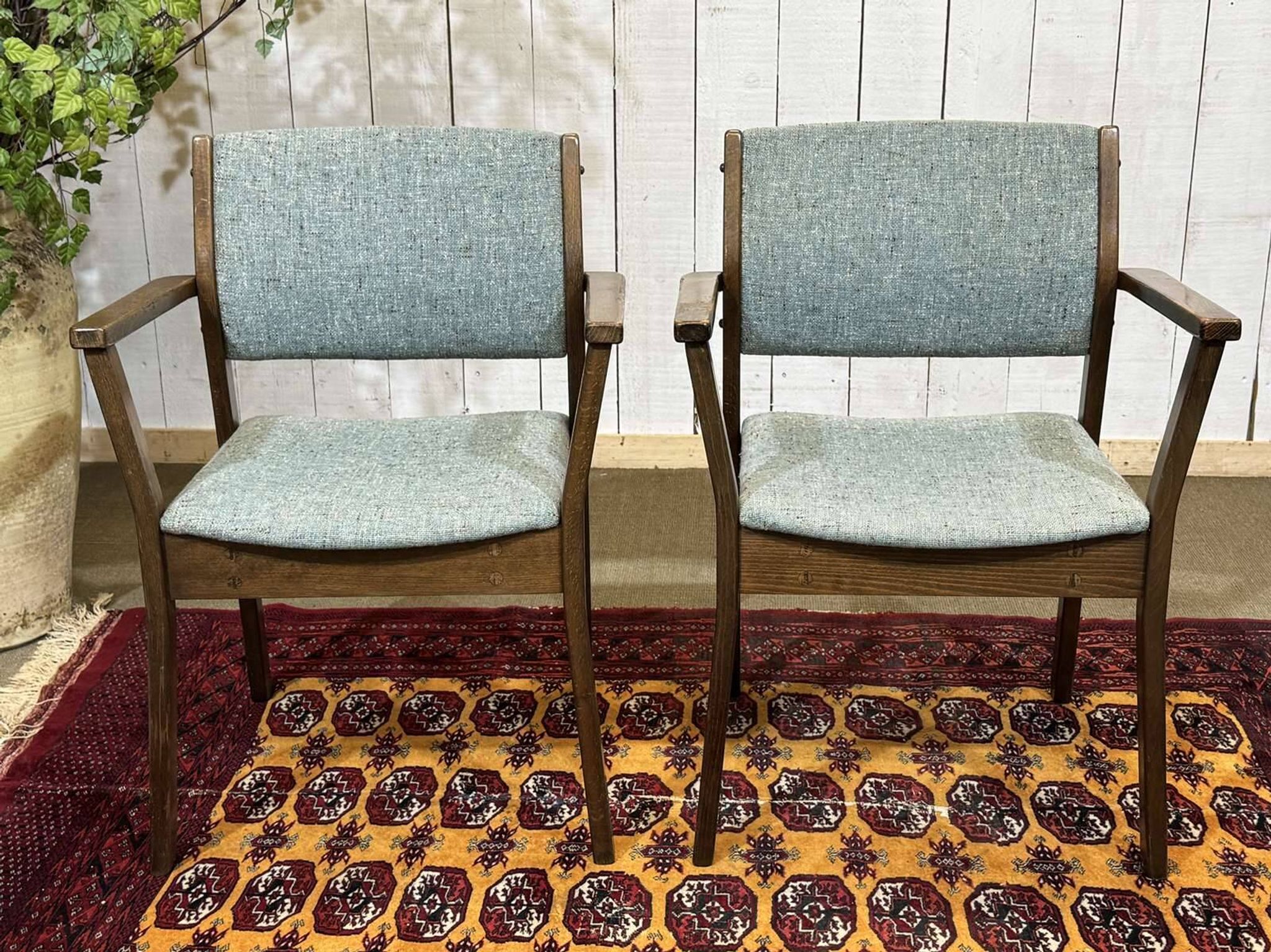 Pair of English teak armchairs from the 1970s.