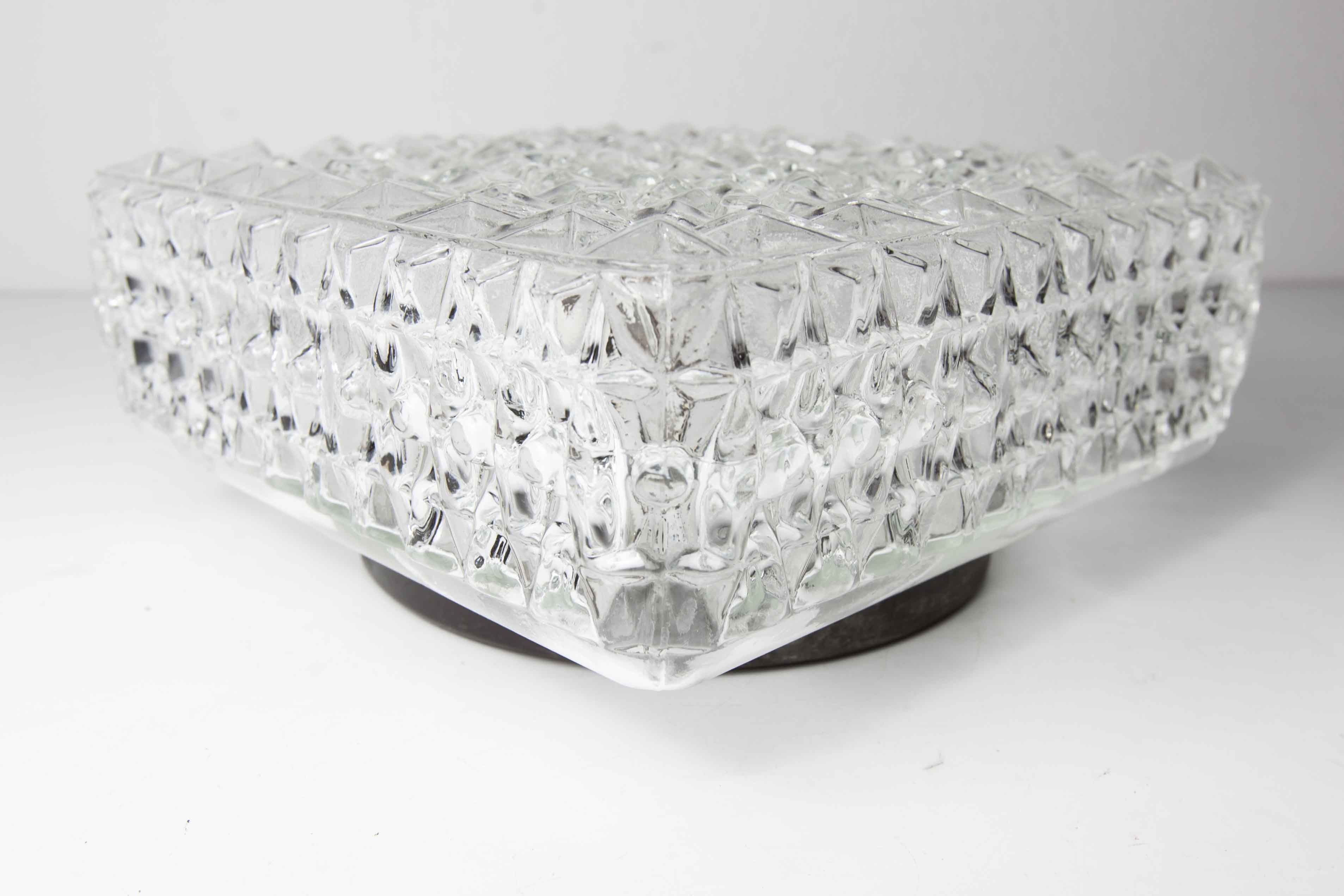 60's square glass floral-shaped ceiling