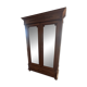 Antique walnut wood wardrobe with mirror