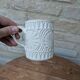 Old terracotta mug with glazed interior