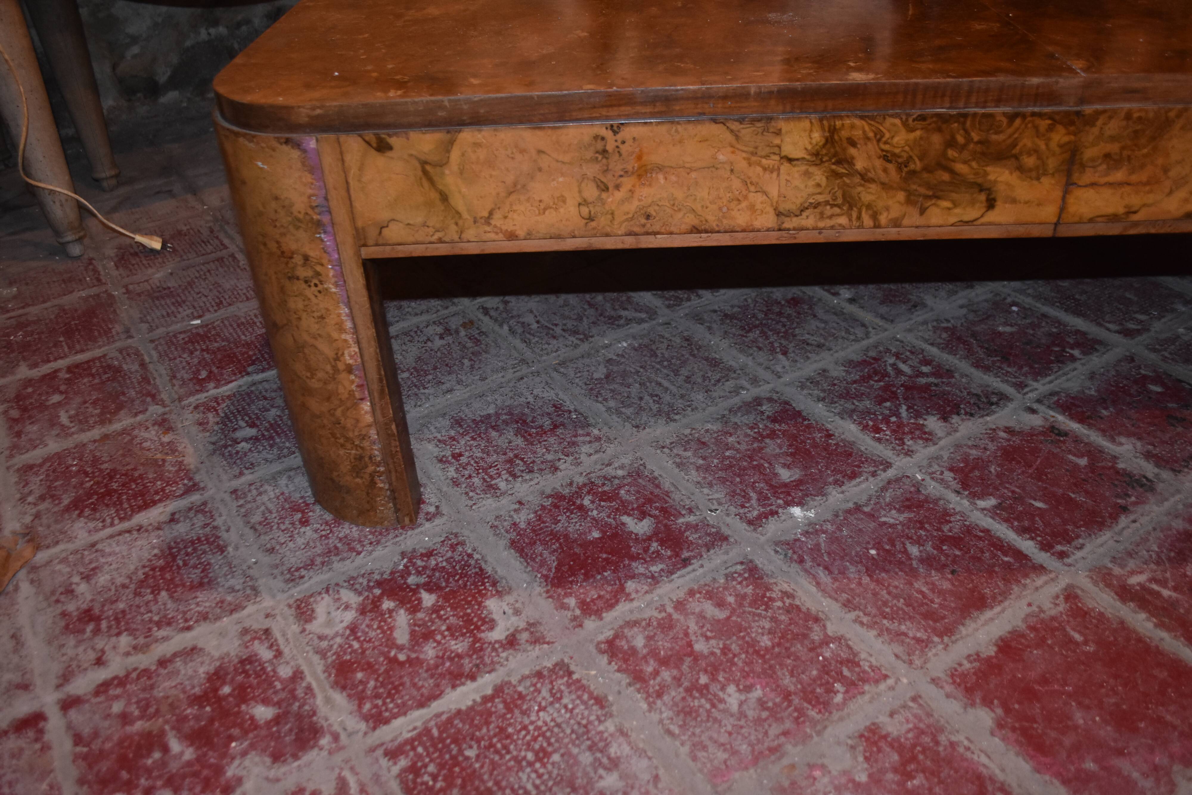 large Art Deco coffee table in amboyna burl