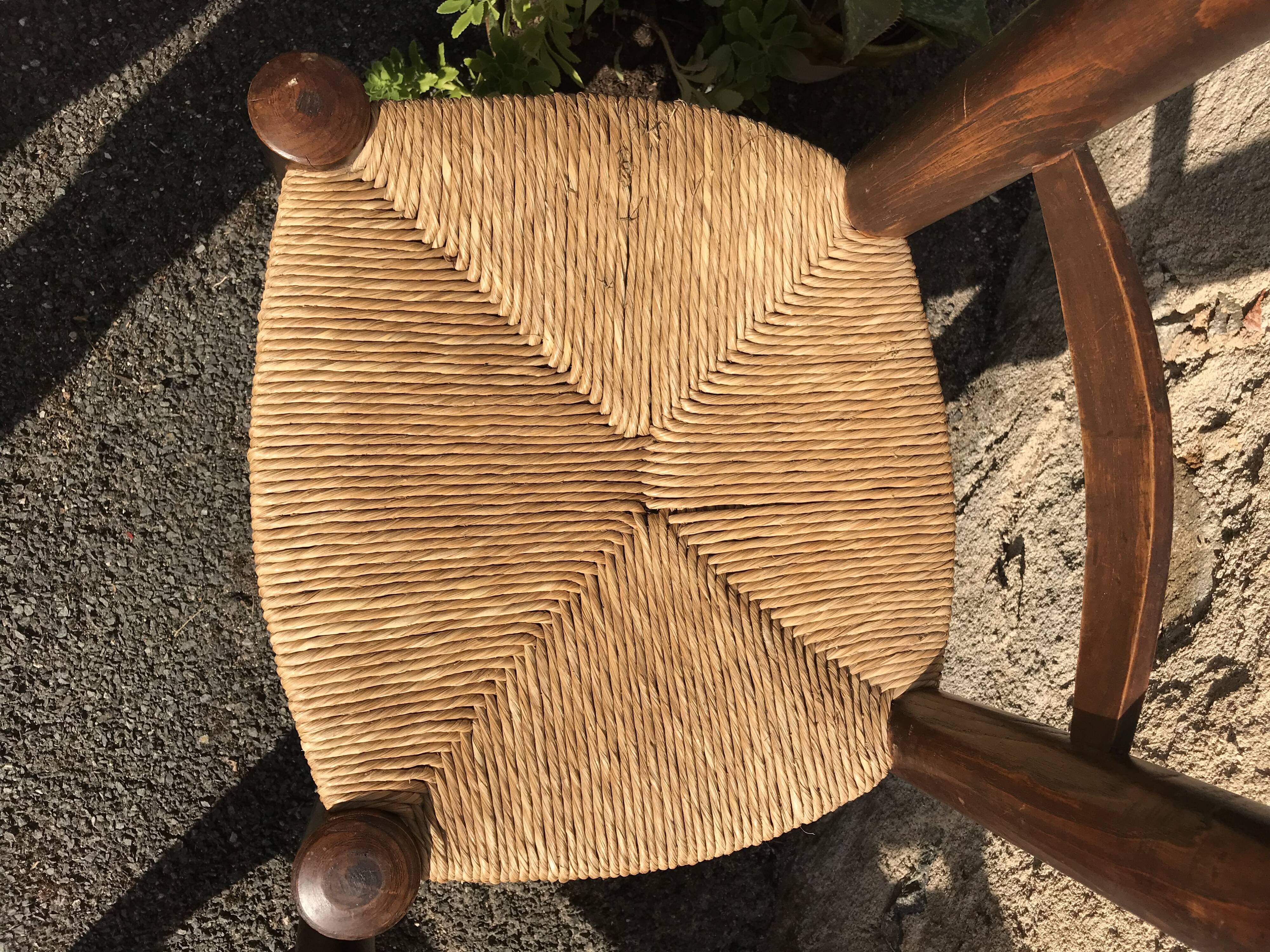 Pair of straw chairs