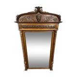 Renaissance style walnut pediment mirror circa 1850
