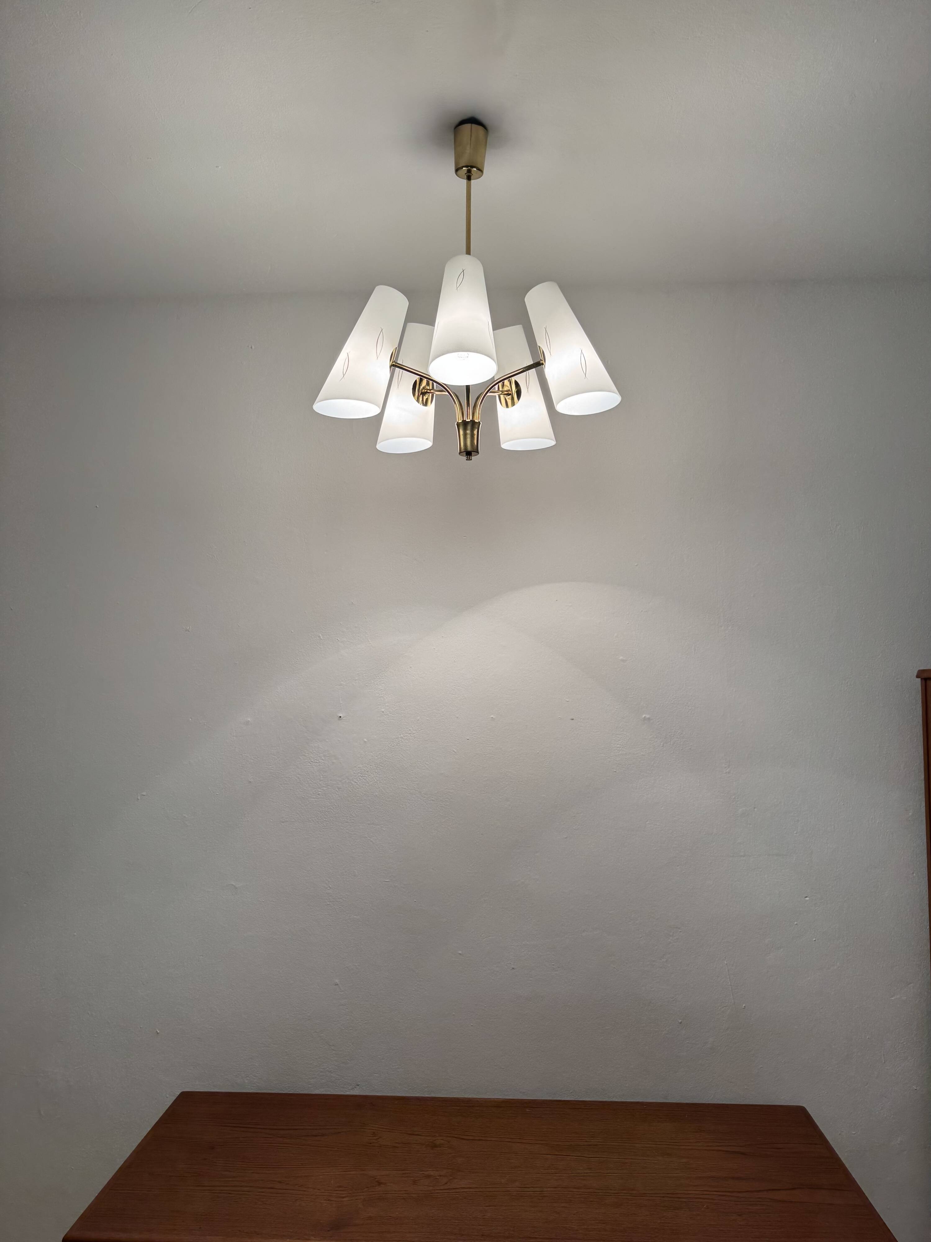Austrian Brass Chandelier by Rupert Nikoll