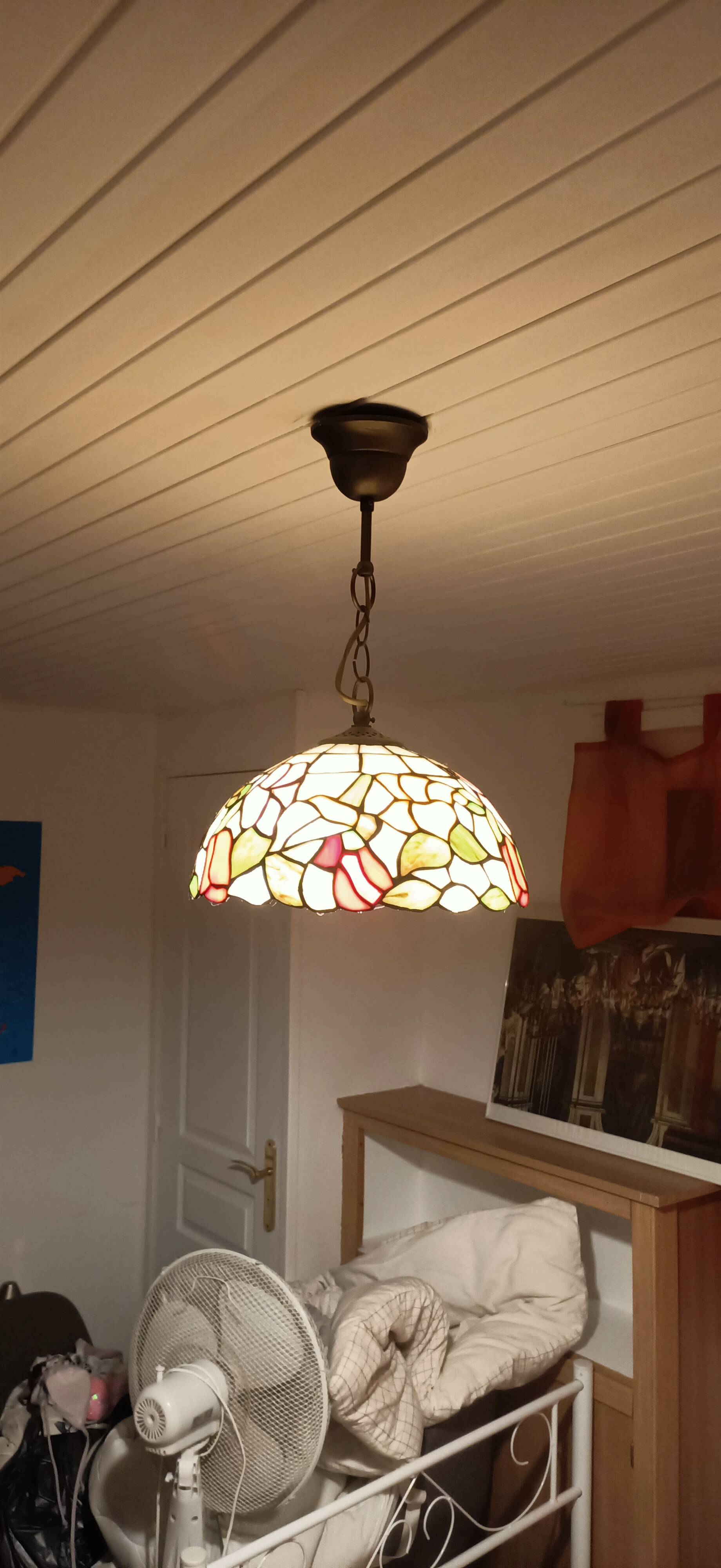 Tiffany-style pendant light – Ø 30 cm – genuine glass – heavy