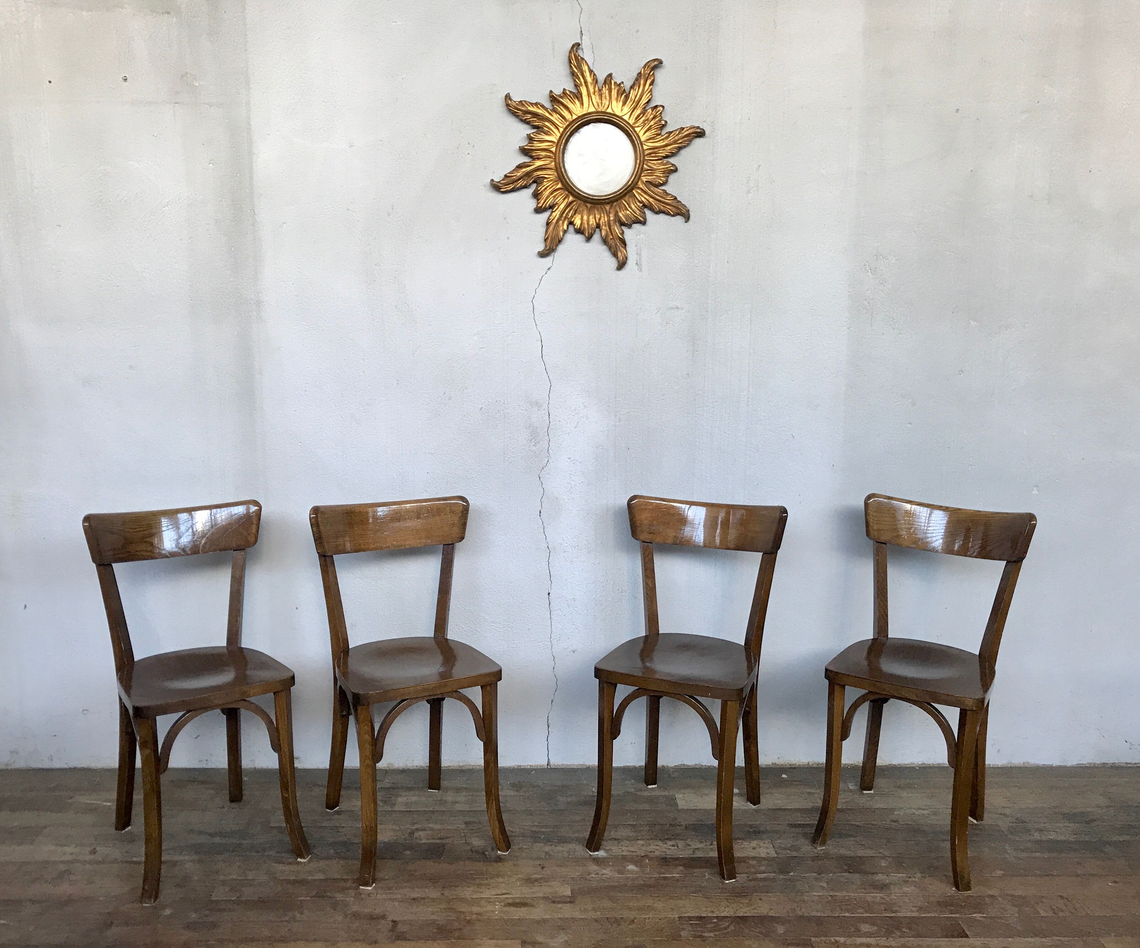 Series of 4 chairs, 1950/1960