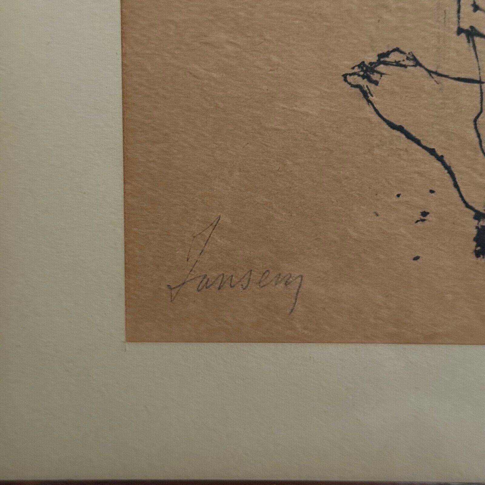 Lithograph countersigned by Jansem 30/40 woman from behind 20th century