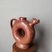 Handmade terracotta vase pottery Mexico