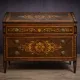 Louis XV style writing desk commode with drop-down front, made of precious wood.
