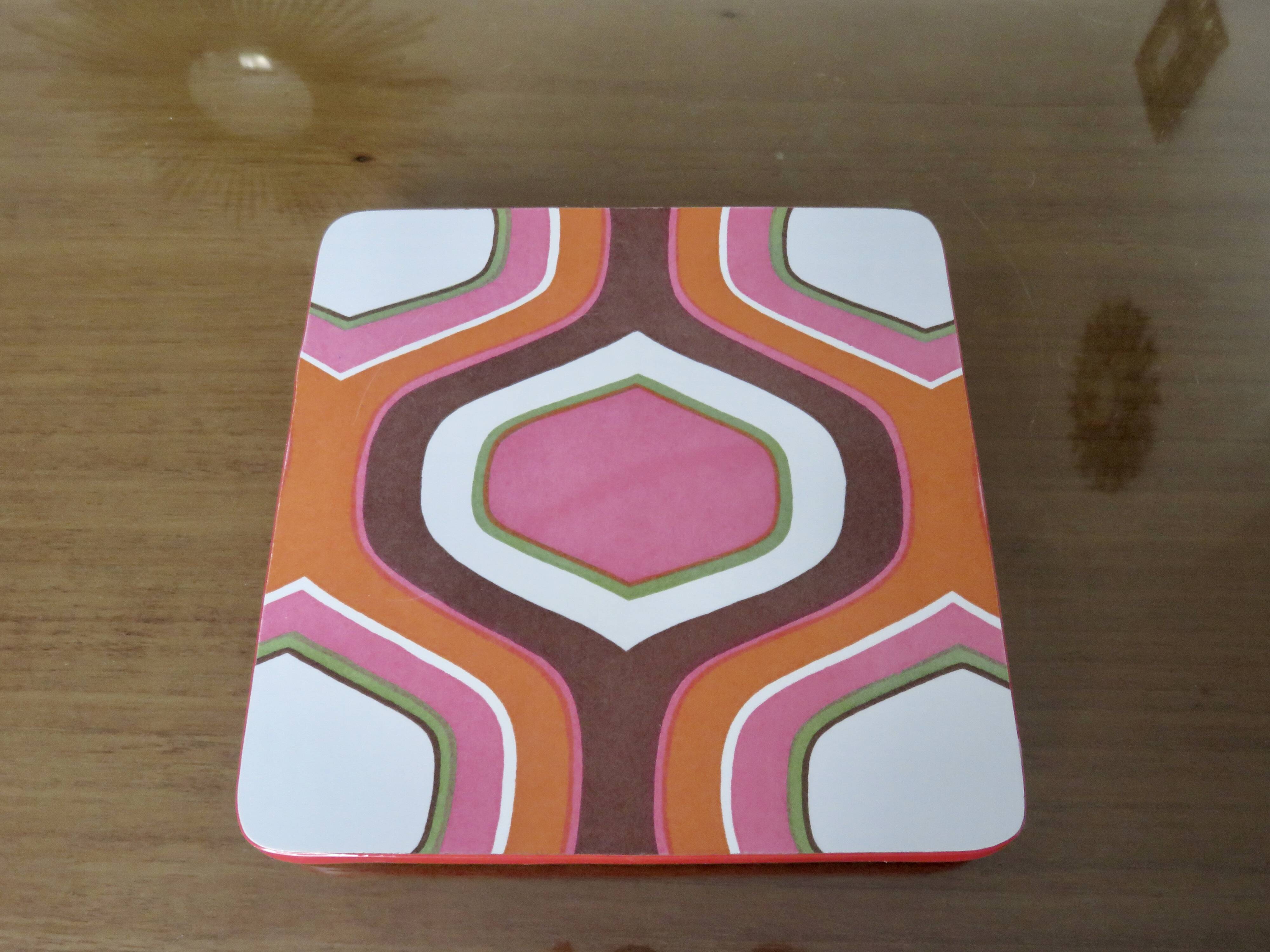 Formica trivet with psychedelic pattern 1970