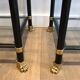 Pair of black lacquered metal and brass shelves. Guy Lefèvre for Maison Jansen. Circa 1970.