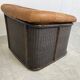 Vintage wicker and leather sofa set 1960s