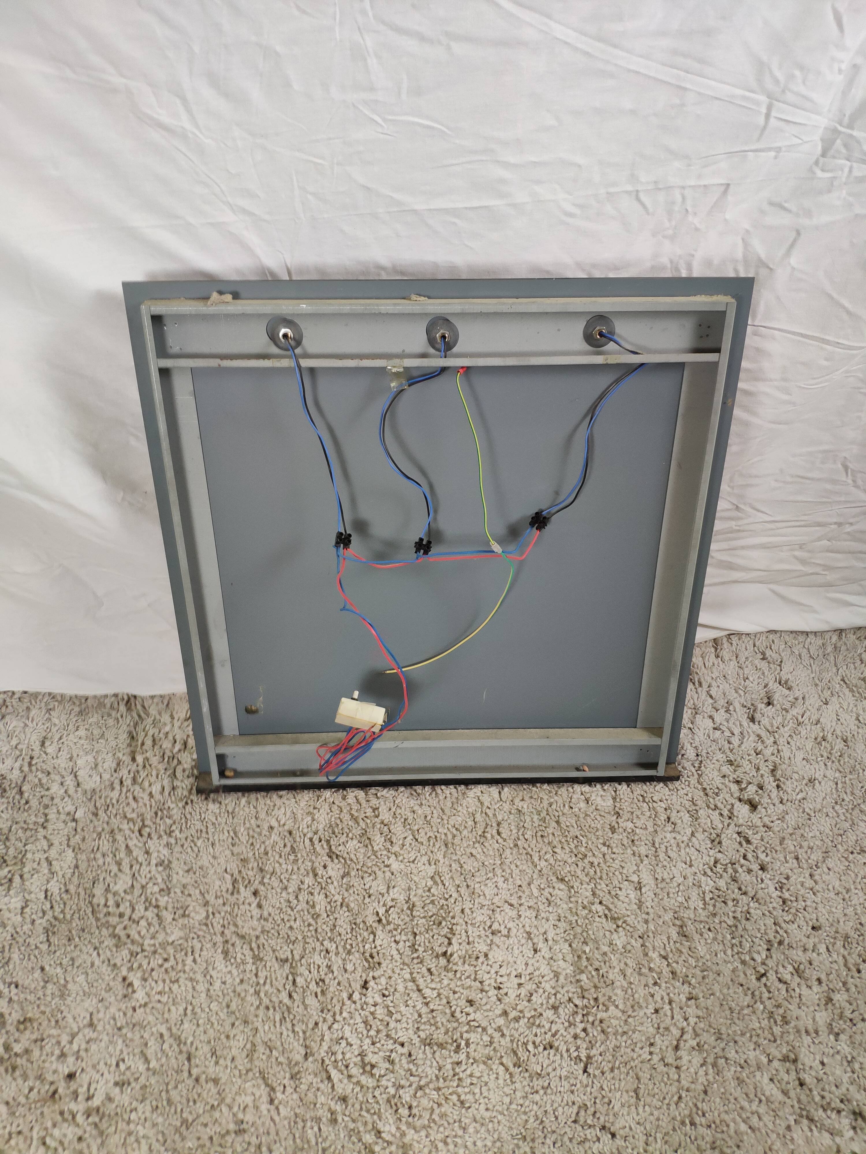 Vintage bathroom mirror with lighting 68x68cm