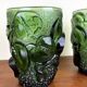 Pair of pressed glass vases - molded art deco period circa 1930