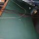 Old wooden garage workbench, industrial vintage.