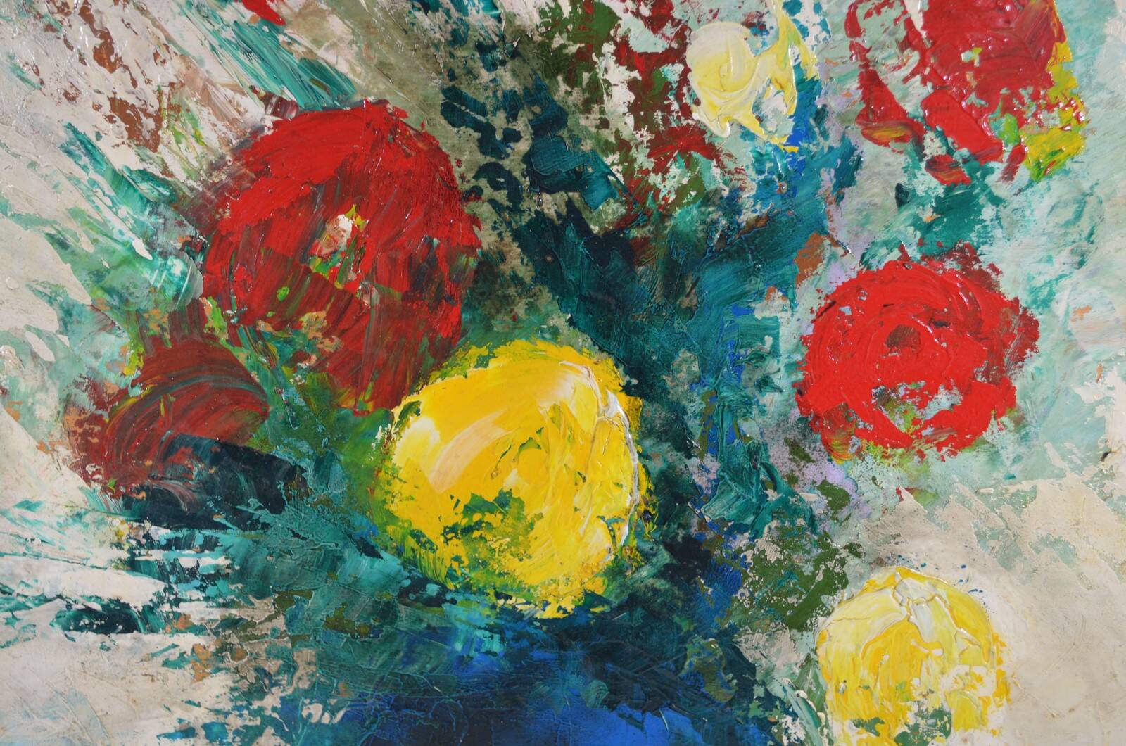 Nubar BEDROSSIAN (1926-1992) "Nature morte au bouquet" Huile sur panneau signée