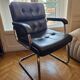Black leather office chair - Italian design Co Fe Mo - Cantilever