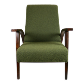 Fauteuil boucle vert olive design par Lejkowski leśniewski, années 1970