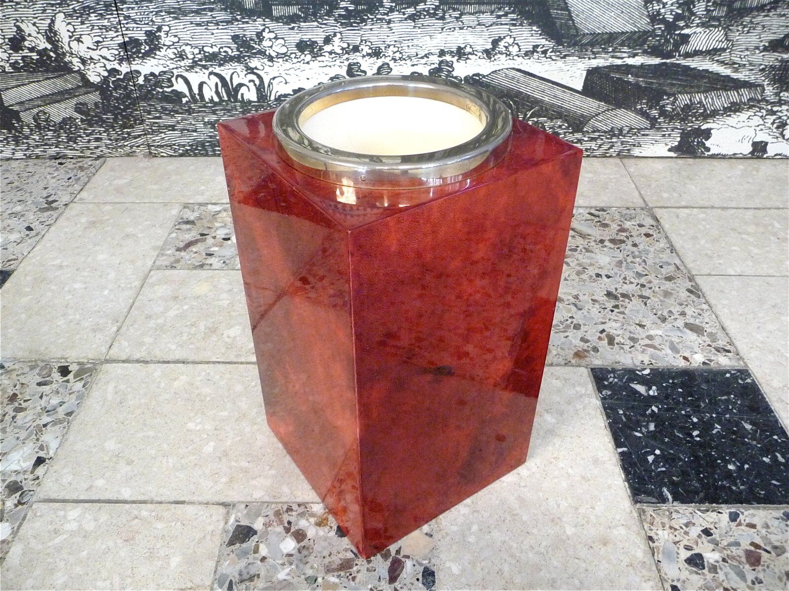 Ice Bucket or bottle cooler with brass details by Aldo Tura, Italy 1960s