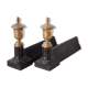 Cast iron and brass chenets