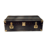 Old wooden and leather trunk