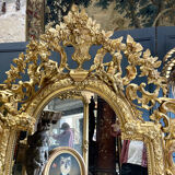Mirror With Putti In Golden Wood From Napoleon III Period 1m96 X 1m33